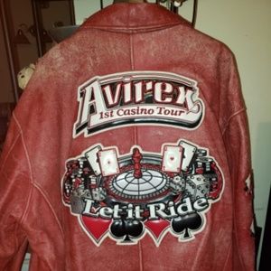Red Avirex Leather Jacket